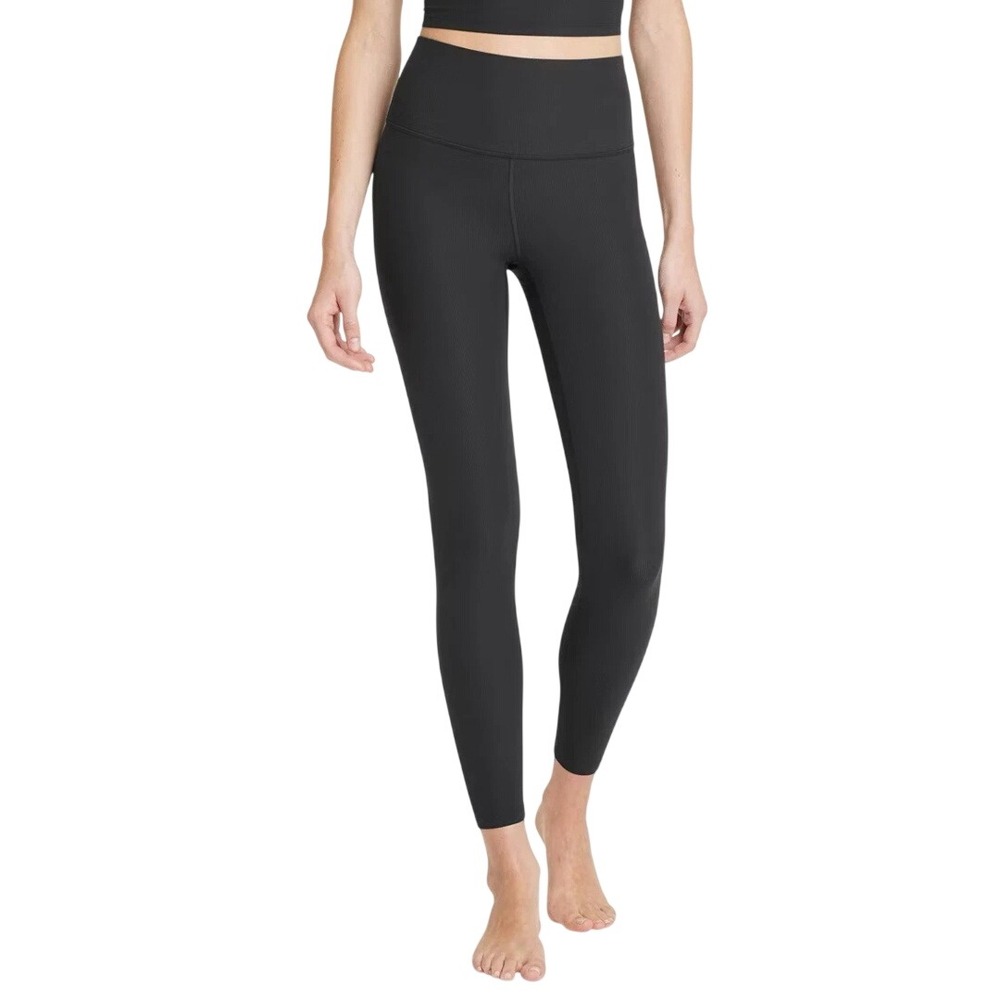 All in Motion Women's‎ Black Everyday Soft Ribbed High Rise 7/8 Leggings Size S
